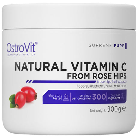 Natural Vitamin C Powder / from Rose Hips 300 grams - Nutra Best Europe