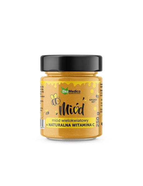 Polyfloral multicolored honey with natural vitamin C, 250g EkaMedica - Nutra Best Europe