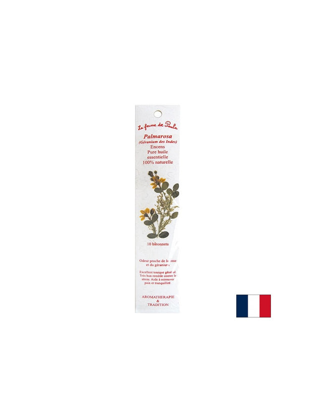 Burning sticks with Palmarosa (Indian Geranium) scent, 10 pcs. - Nutra Best Europe