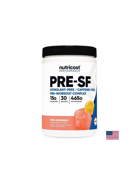 Pre-workout complex PRE-SF, 450 g powder, with pink lemonade flavor, 30 doses - Nutra Best Europe