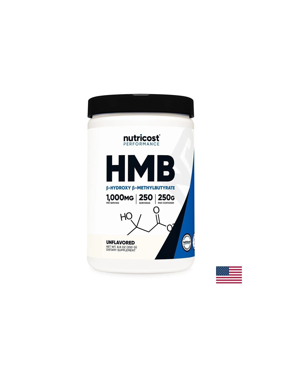 For active sports - HMB (Beta-hydroxy Beta-methyl butyrate), 250 g of powder - Nutra Best Europe