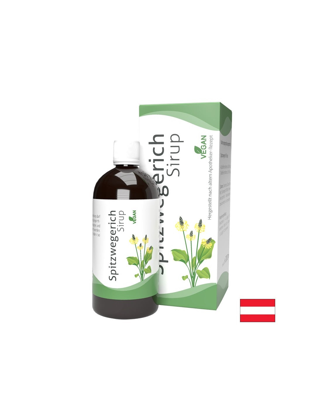 For respiratory problems - Narrow-leaved plantain, syrup 200 ml - Nutra Best Europe