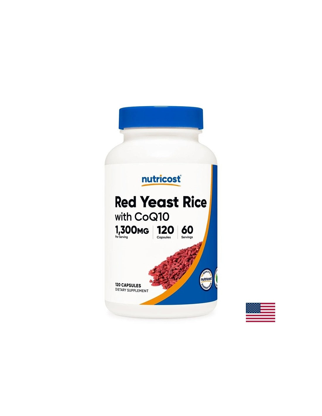 For high cholesterol - Red rice (yeast) + Coenzyme Q10, 60 capsules - Nutra Best Europe