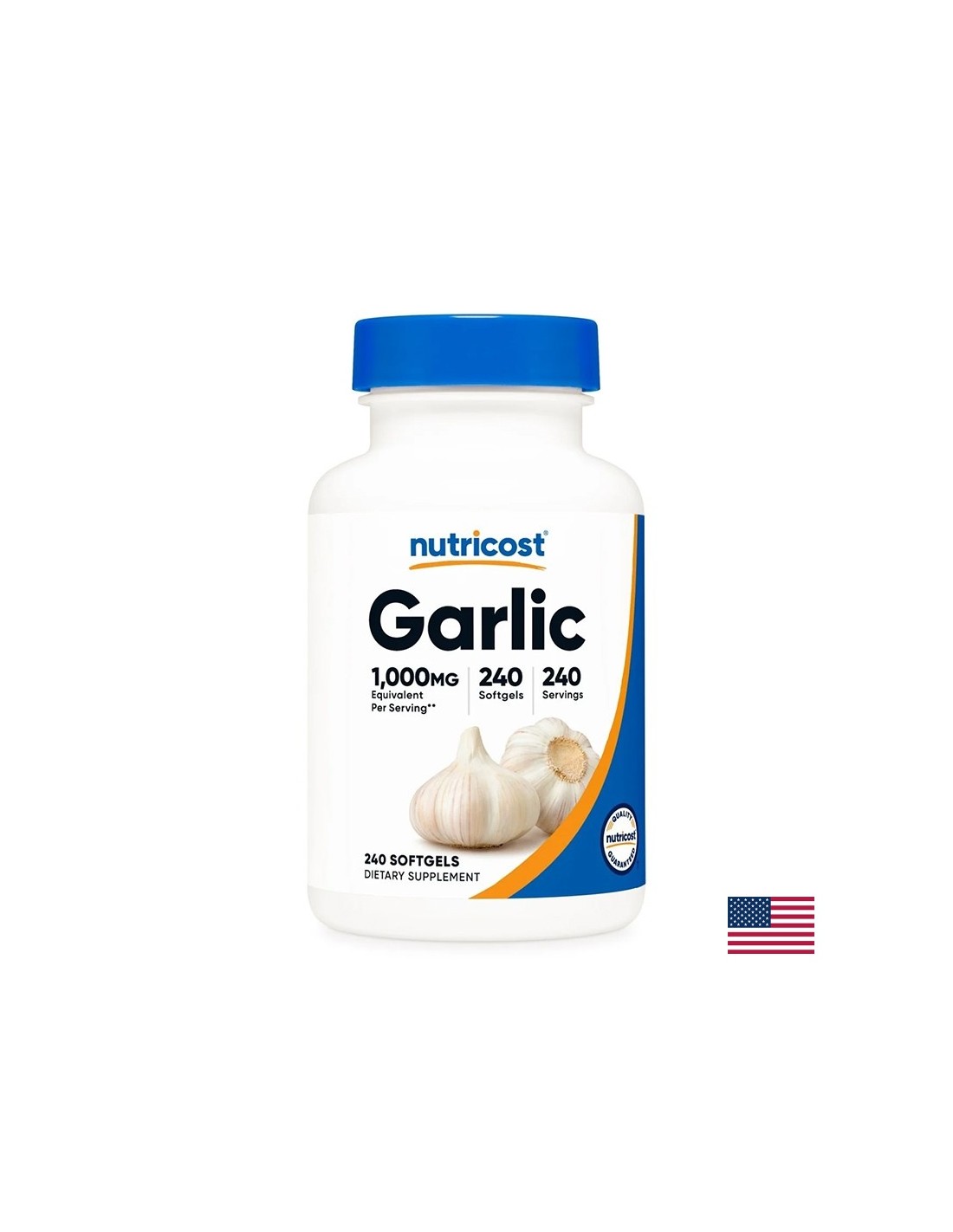 For high cholesterol - Garlic (oil extract), 10 mg x 240 softgel capsules - Nutra Best Europe
