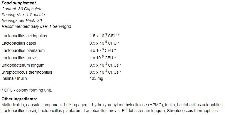 Probiotic 6+ 30 Tablets - Nutra Best Europe