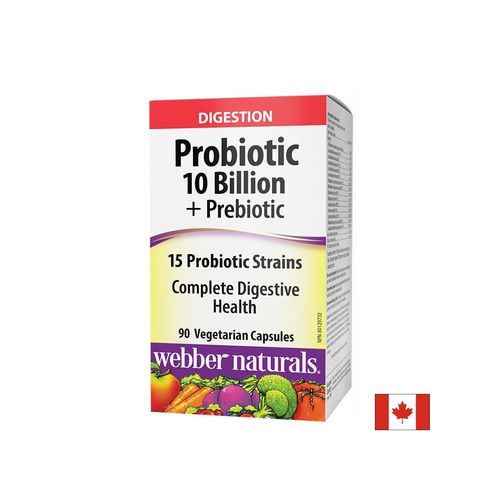 Probiotic 10 billion active probiotics, 15 strain formula + Prebiotics, 90 capsules - Nutra Best Europe