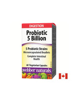 Probiotic/ Probiotic 5 strains, 5 billion active probiotics x 60 capsules Webber Naturals - Nutra Best Europe