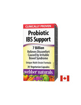 Probiotic IBS Support/ Probiotic IBS 4 strains, 7 billion active probiotics x 30 capsules Webber Naturals - Nutra Best Europe