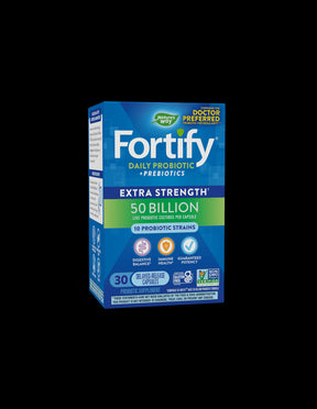 Probiotic + prebiotics - high dose - Fortify Probiotic Extra Strength, 50 billion active probiotics, 30 capsules - Nutra Best Europe