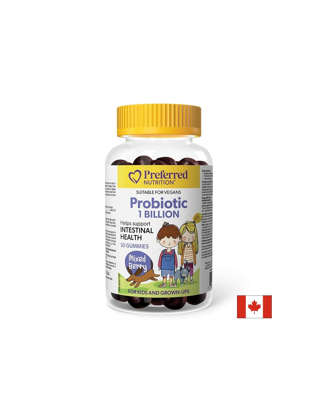 Probiotic for children and adolescents, 1 billion active cultures - good digestion and immunity, 50 fruit-flavored jelly tablets - Nutra Best Europe