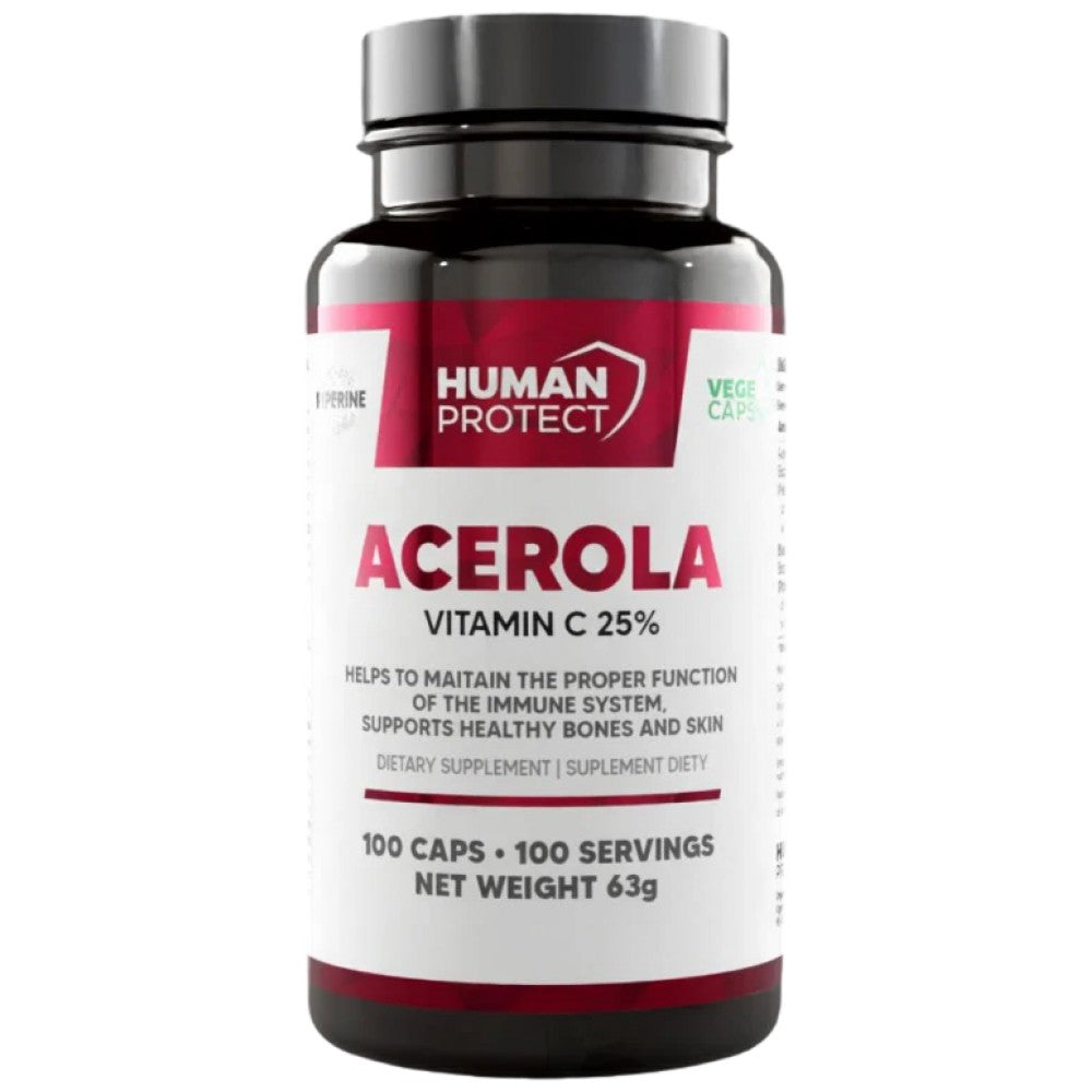 Acerola 500 mg | Natural Source of Vitamin C - 100 capsules - Nutra Best Europe