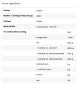 Cooking Spray - Herbs Oil - 250 ml - Nutra Best Europe