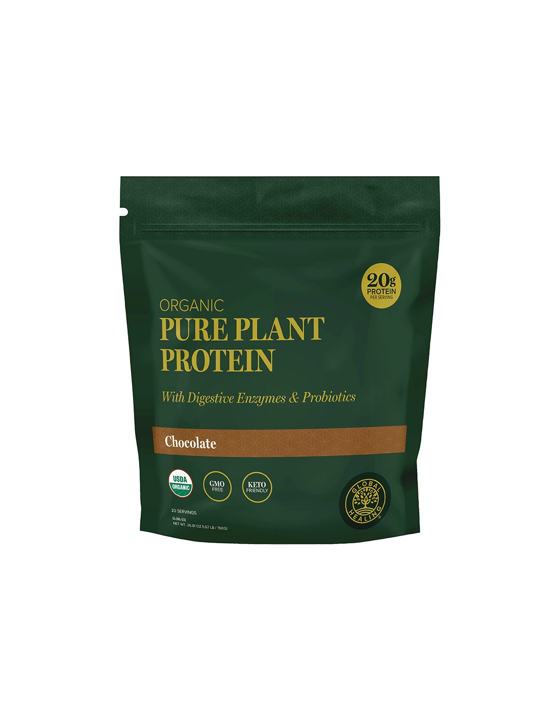 Vegetable protein (from chickpeas, peas, pumpkin, sashimi, watermelon) with digestive enzymes and probiotics, 760 g, powder, chocolate flavor - Nutra Best Europe