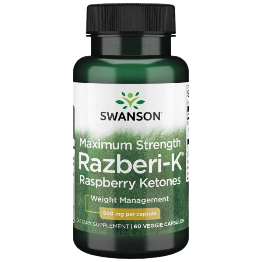 Razberi-K 500 mg / Maximum Strength Raspberry Ketones - 60 capsules - Nutra Best Europe