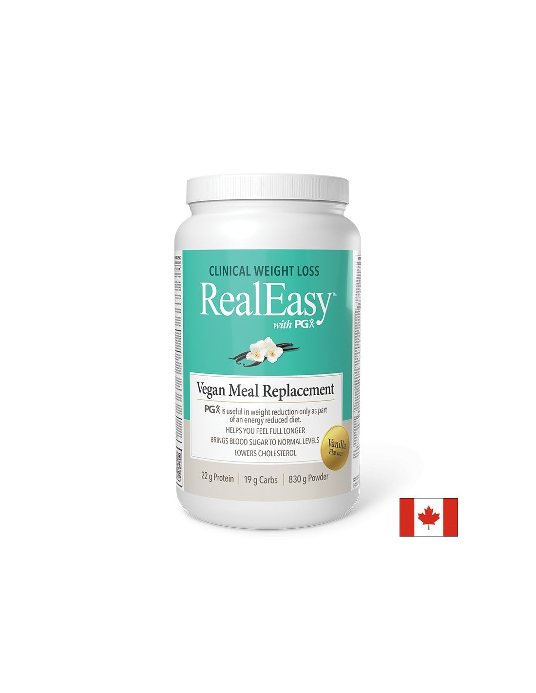 Real Easy™ with PGX® - for healthy weight loss, 830 g powder with vanilla flavor - Nutra Best Europe