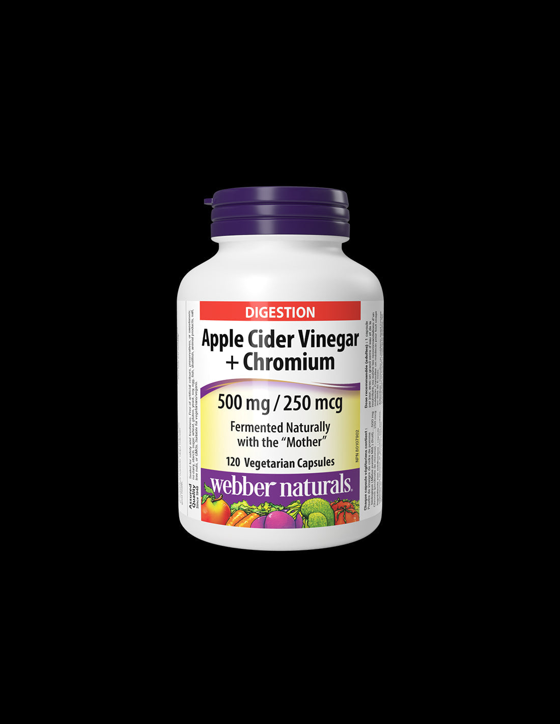 Weight reduction - Apple cider vinegar 500 mg + Chromium 250 µg, 120 capsules - Nutra Best Europe