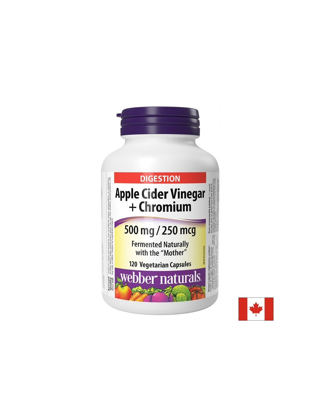 Weight reduction - Apple cider vinegar 500 mg + Chromium 250 µg, 120 capsules - Nutra Best Europe