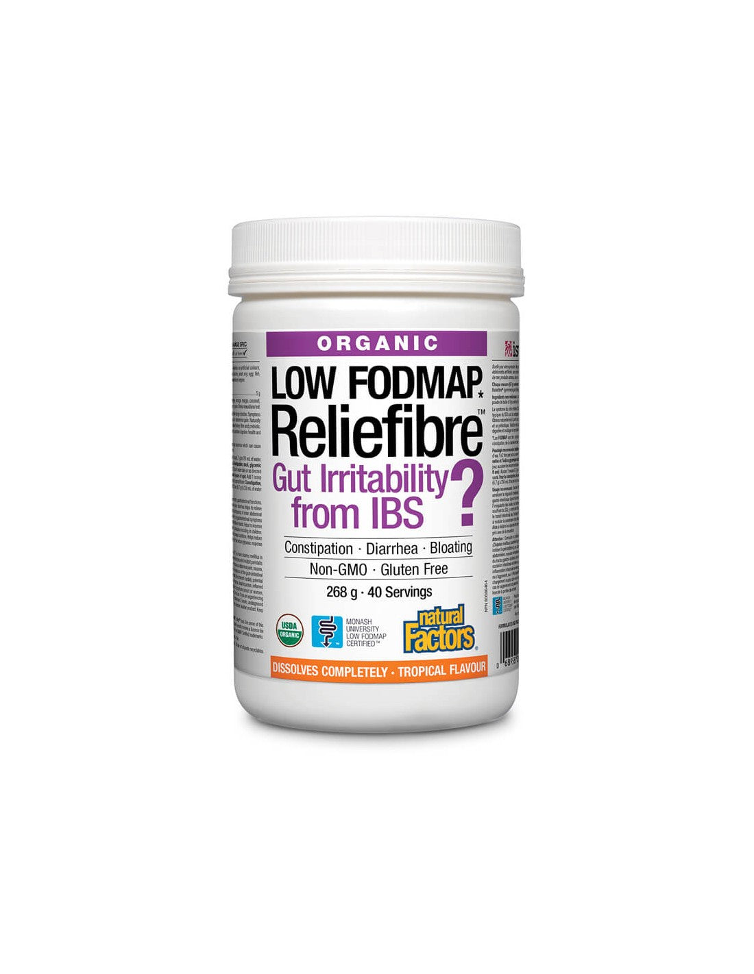 Reliefibre™ /Soluble Dietary Fiber 268 gx 40 Doses Natural Factors - Nutra Best Europe