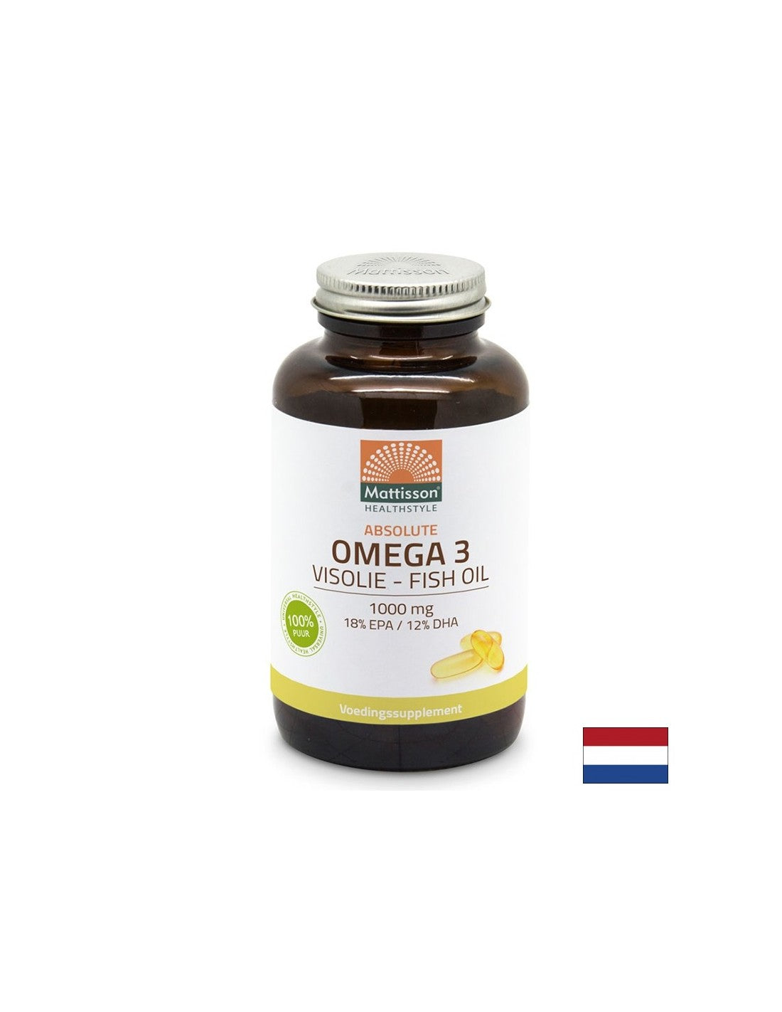 Fish oil 1000 mg - EPA 180 mg /DHA 120 mg, 120 capsules Mattisson Healthstyle - Nutra Best Europe