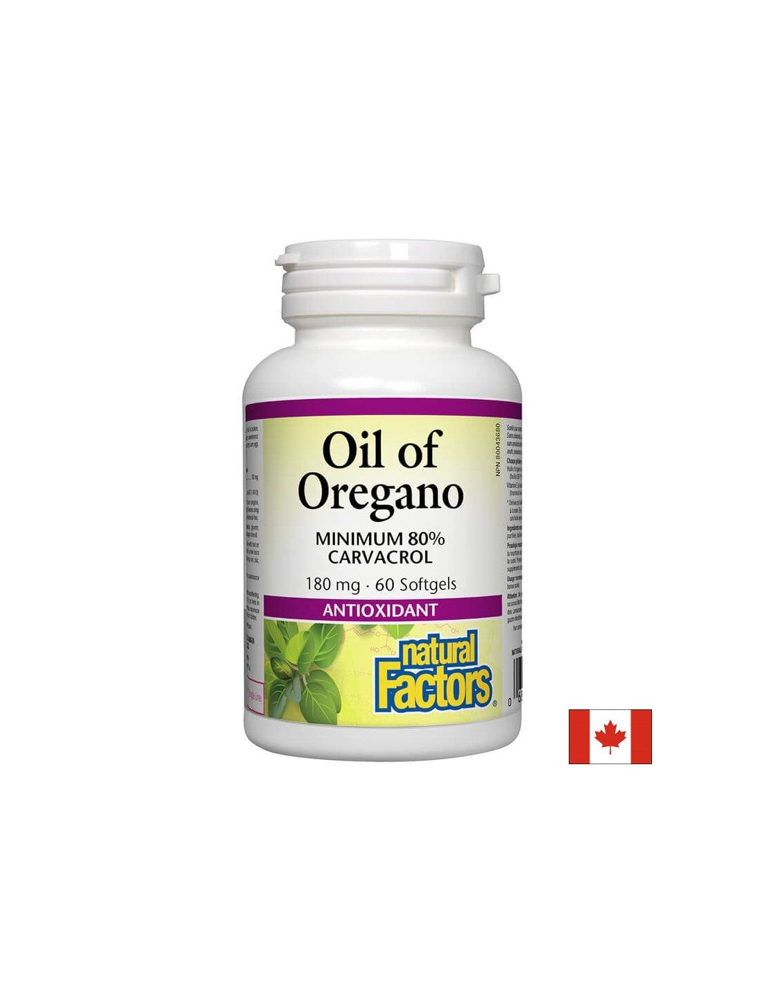 Oil of Oregano Organic 180 mg - 60 Gel capsules - Nutra Best Europe