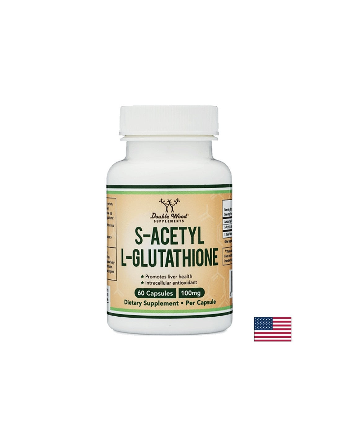 S-Acetyl-L-Glutathione/ S-Acetyl-L-Glutathione, 60 capsules Double Wood - Nutra Best Europe