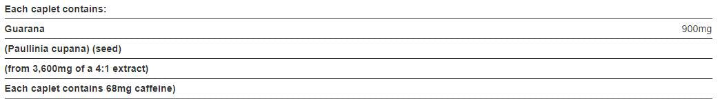 Super Guarana 1200 mg - 90 caplets - Nutra Best Europe