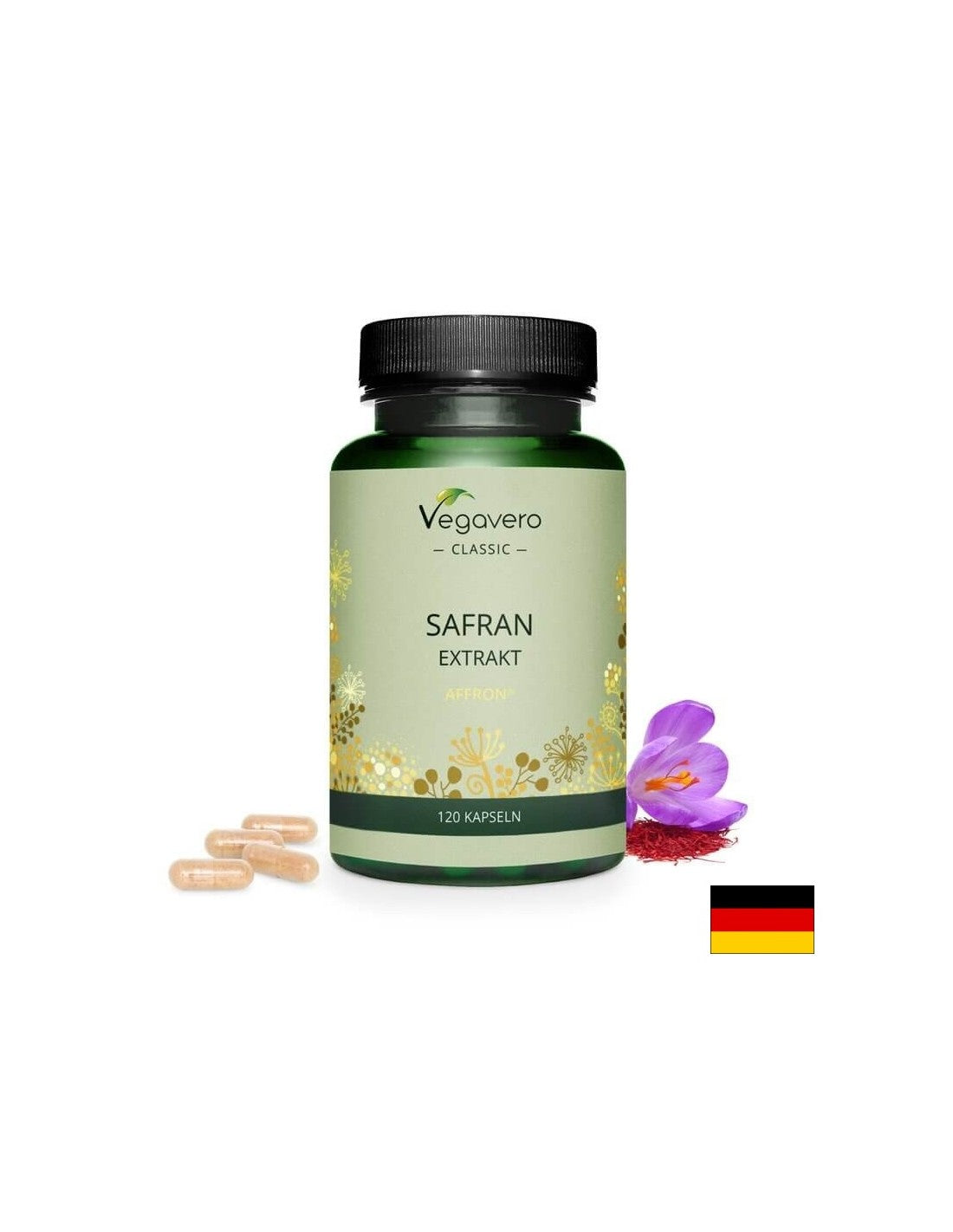 Safran Extrakt/ Saffron extract, 120 capsules, 100% Vegan Vegavero - Nutra Best Europe