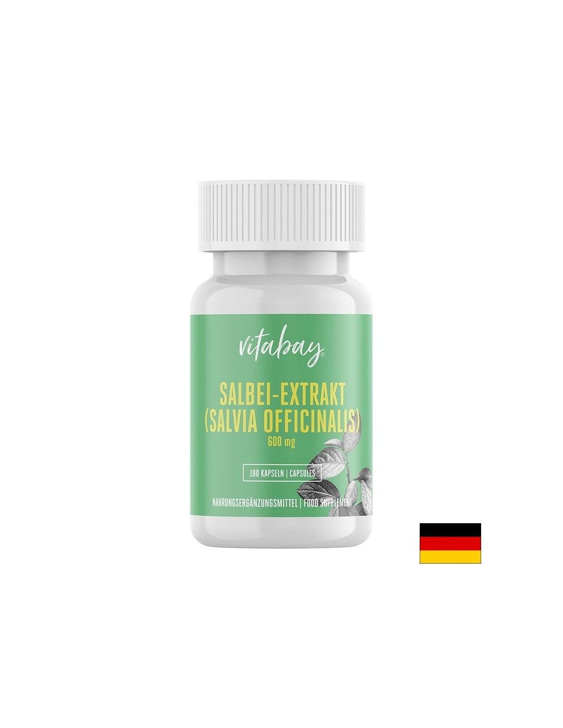 Salbei Extrakt, Sage Leaf - Sage extract 600 mg, 100 capsules Vitabay - Nutra Best Europe