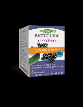 Sambucus with black elder and vitamin C 1000 mg - Sambucus Vitamin C Fizzy, Effervescent drink, 10 sachets - Nutra Best Europe