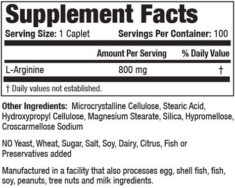 Arginine Supreme - 100 Tablets - Nutra Best Europe