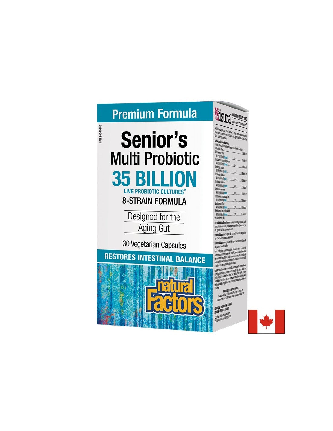 Senior's Multi Probiotic | 35 Billion Live Cultures, 8 Strains - 30 capsules - Nutra Best Europe