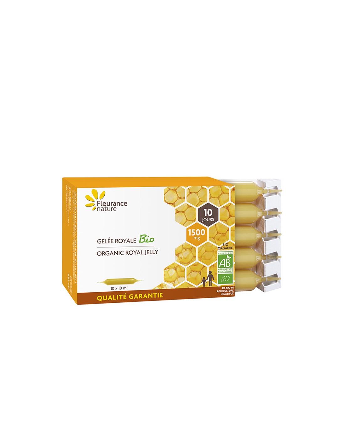 Strong immunity - Royal jelly + Organic honey, 10 ampoules Fleurance Nature - Nutra Best Europe