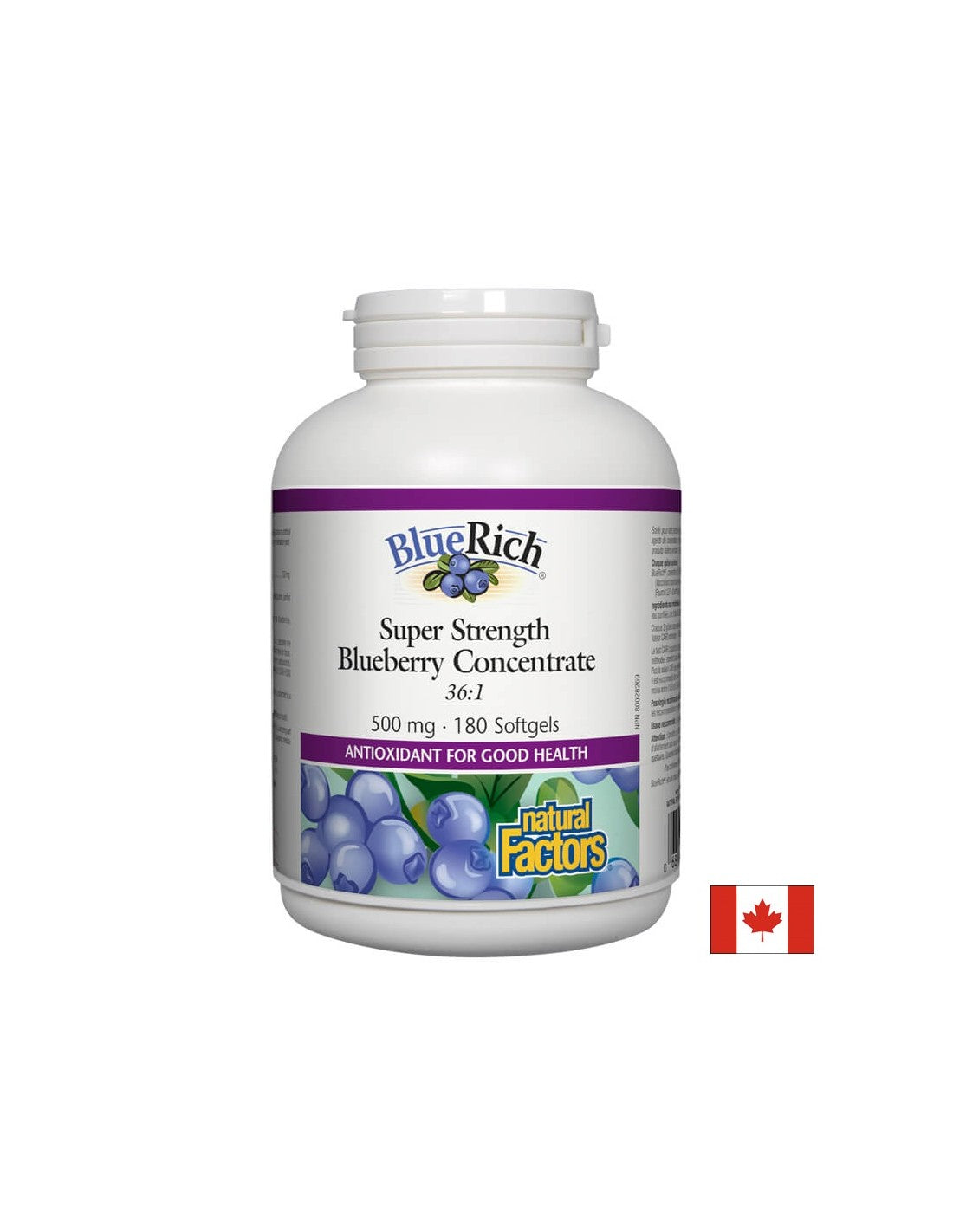 Super Strength Blueberry Concentrate 36:1 500 mg - 180 Gel capsules - Nutra Best Europe