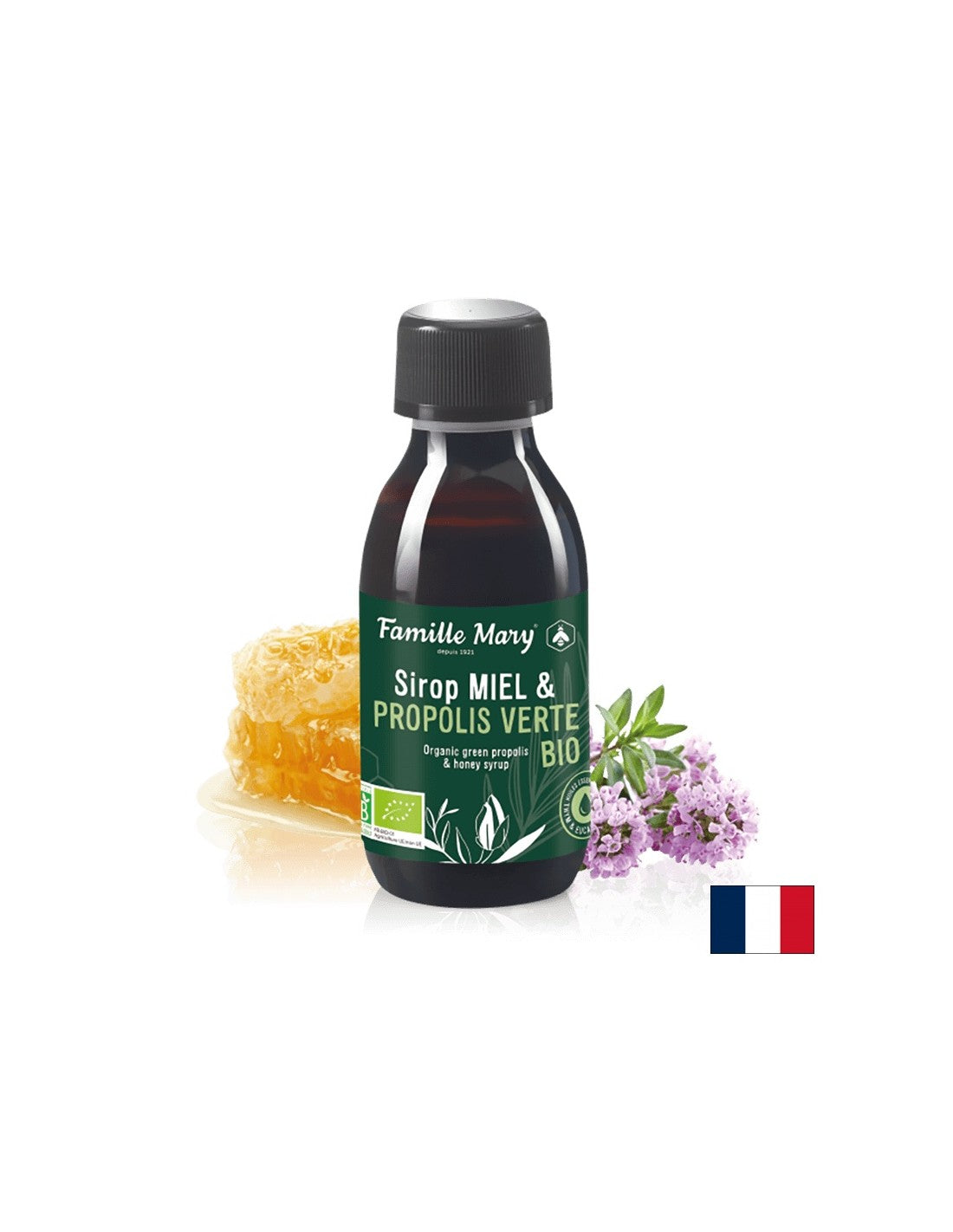Sirop Miel & Propolis Verte Bio / Syrup with honey and green propolis organic, 150 ml Famille Mary - Nutra Best Europe