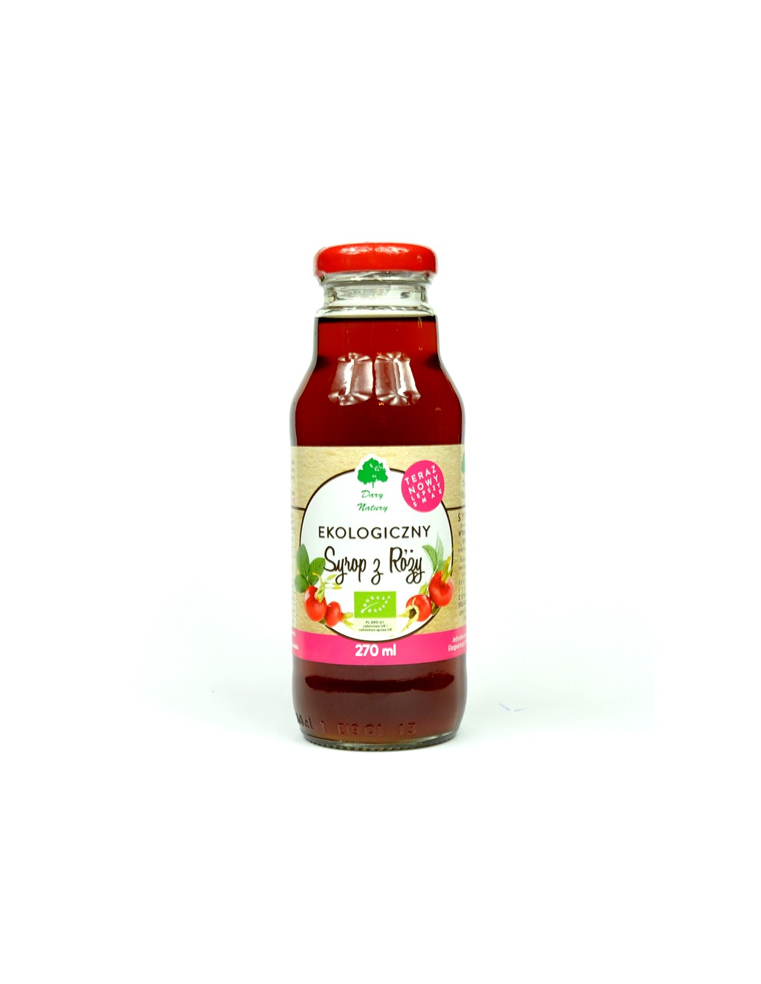 Organic rosehip syrup for adding to drinks and desserts - Heart and immune health, antioxidant, 270 ml - Nutra Best Europe