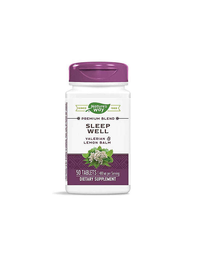 Sleep Well - Against anxiety and insomnia with valerian, lemon balm and vitamin B2, 50 tablets Nature's Way - Nutra Best Europe