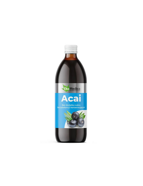 Acai juice (Asai) with camu-camu and natural vitamin C - Powerful antioxidant, 500 ml, 10 or 20 doses - Nutra Best Europe