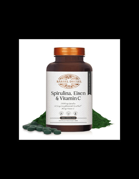 Spirulina & Curry Iron & Acerola Vitamin C - Anemia & Fatigue Formula, 360 Tablets - Nutra Best Europe