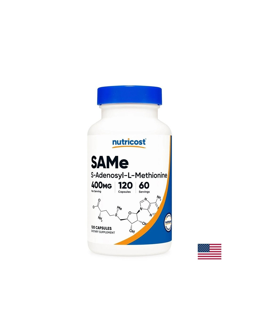 Against stress and insomnia - SAM-e Adenosylmethionine, 200 mg x 120 capsules - Nutra Best Europe