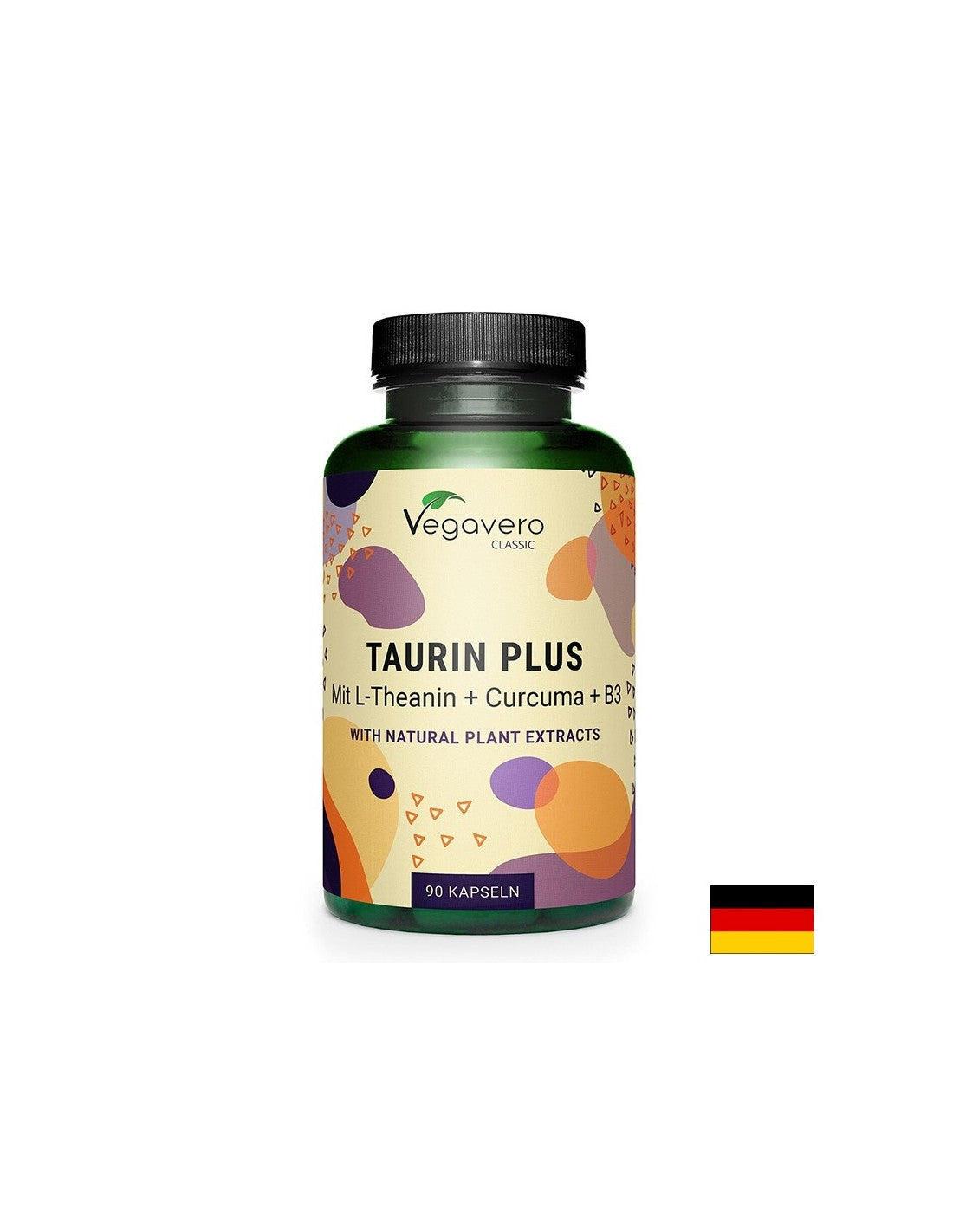 Against stress and fatigue - Taurine + L-Theanine, turmeric and vitamin B3, 90 capsules - Nutra Best Europe