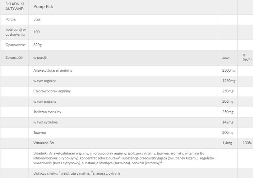 Pump PAK [320 grams, 40 servings] - Nutra Best Europe