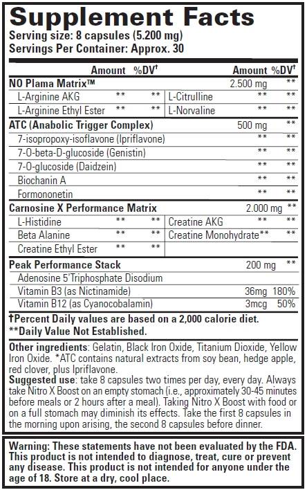 NITRO X BOOST 240 capsules - Nutra Best Europe