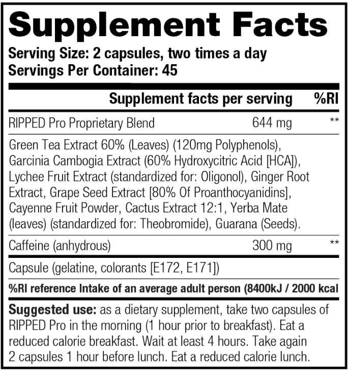 Ripped Pro - 90 capsules - Nutra Best Europe