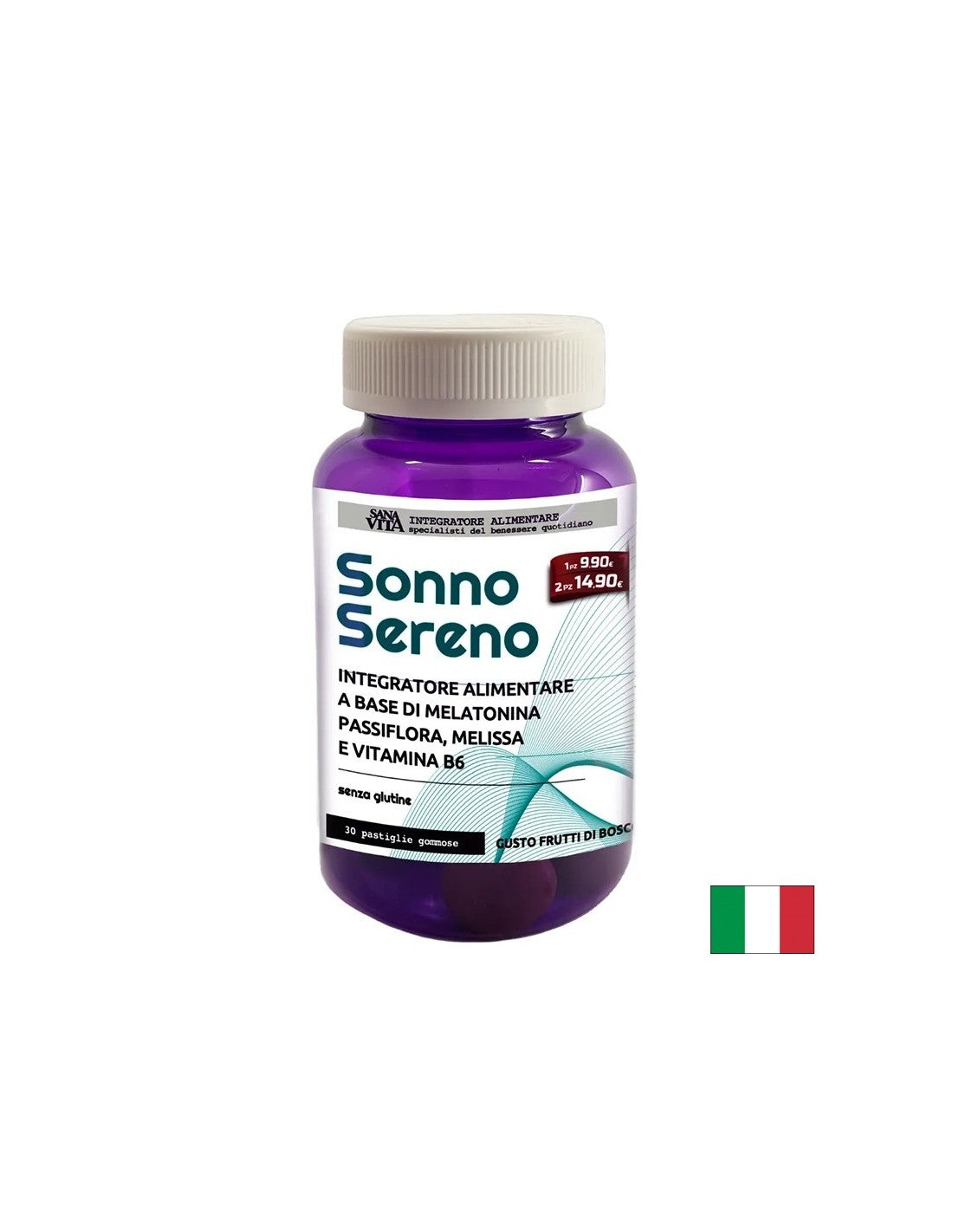Melatonin + passionflower, lemon balm and vitamin B6 - For stress, insomnia, anxiety, 30 jelly tablets - Nutra Best Europe