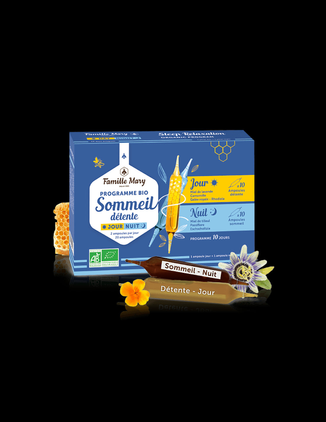 Stress and insomnia - Day and Night Program, 20 ampoules to drink - Nutra Best Europe