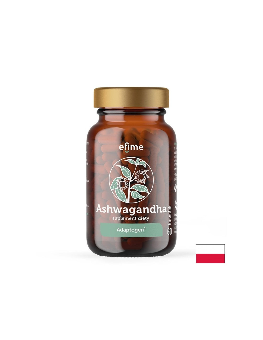 Stress and good mood - Ashwagandha, 60 capsules EkaMedica - Nutra Best Europe