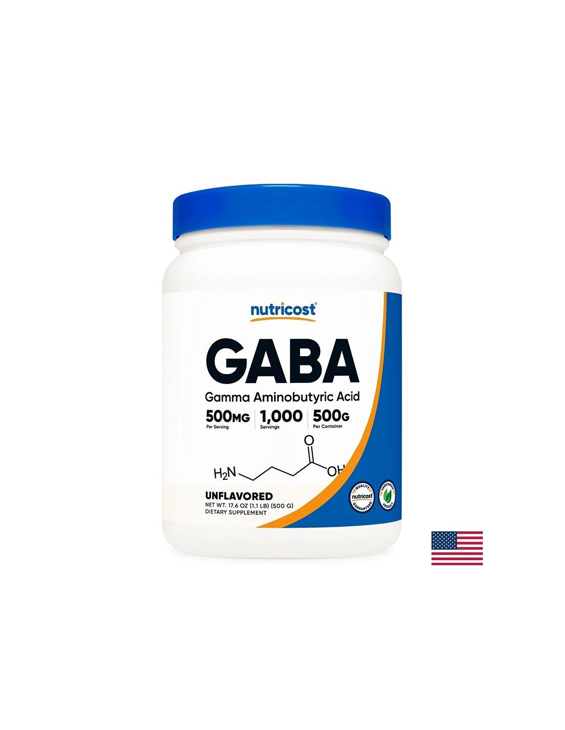Stress and good mood - GABA (gamma-aminobutyric acid), 500 g powder - Nutra Best Europe