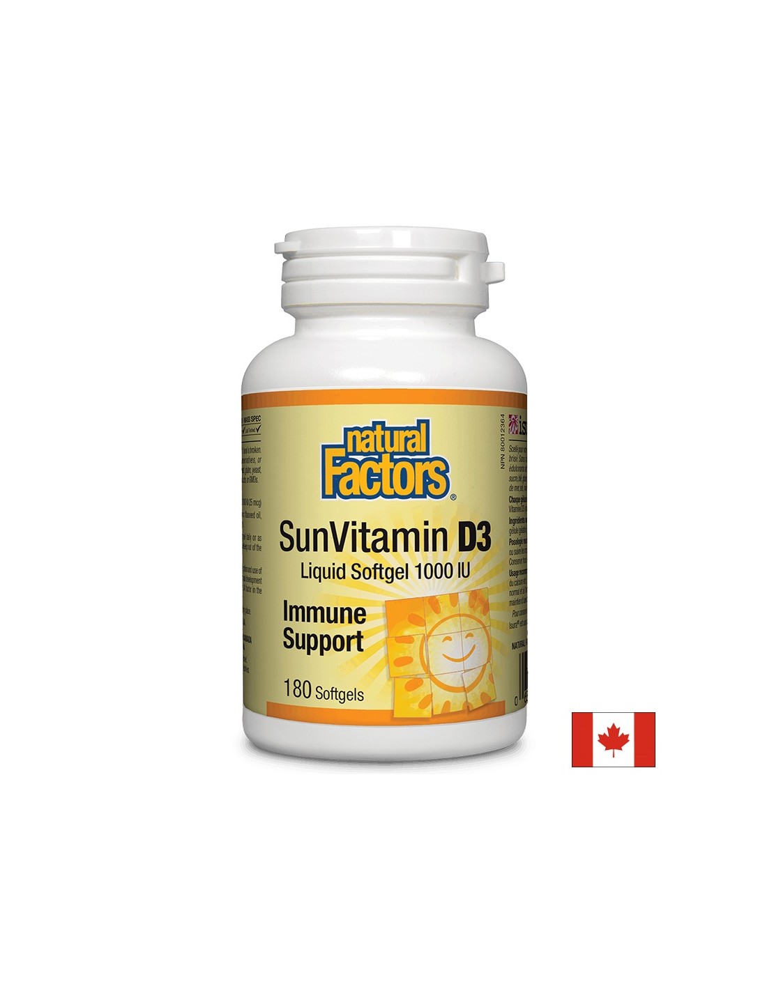 SunVitamin D3 1000 IU - 180 Gel capsules - Nutra Best Europe