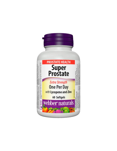 Super Prostate Extra Strength/ Prostate Support Formula with Lycopene and Zinc x 60 softgel capsules Webber Naturals - Nutra Best Europe