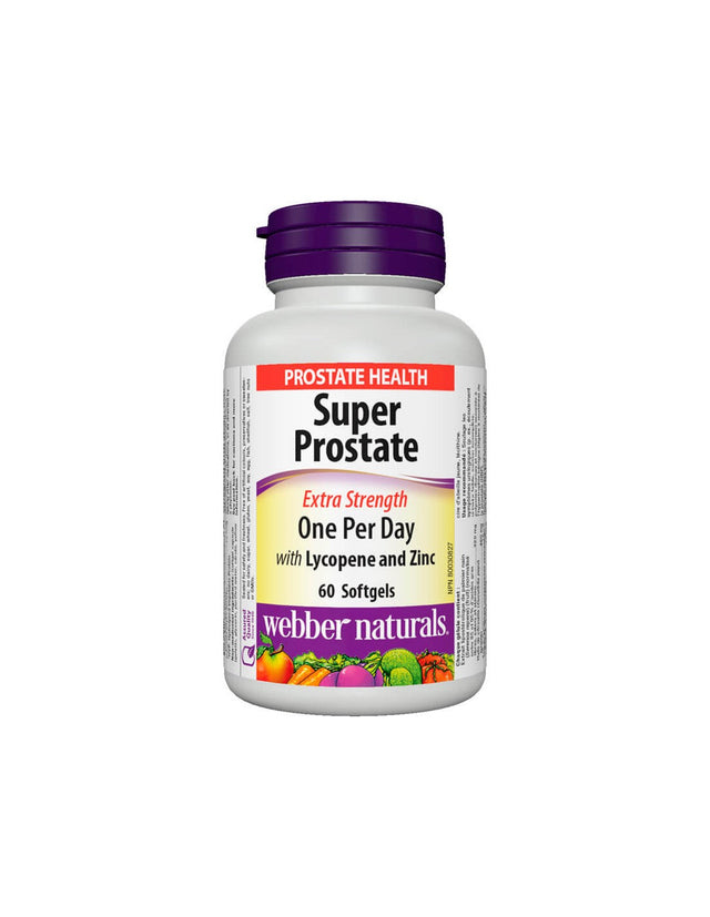 Super Prostate Extra Strength/ Prostate Support Formula with Lycopene and Zinc x 60 softgel capsules Webber Naturals - Nutra Best Europe